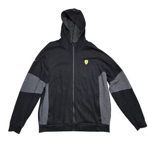 Puma x Ferrari Scuderia Sweatshirt Hoodie Jacket Zip Up Black Gray Size XL